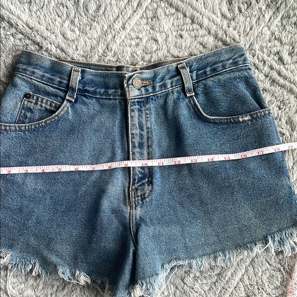 VTG 80S/90S GITANO medium wash blue Denim Frayed Hem Women's high rise cut off S - Picture 5 of 7
